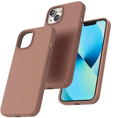 TOCOL für iPhone 13 Hülle Silikon, Stoßfest Anti-Rutsch Anti-Fingerabdruck Kratzfest Handyhülle für iPhone 13 Case, Braun