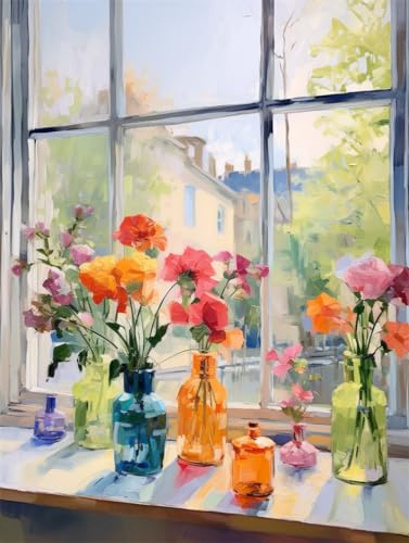 Taxpy Quadri dipinti a mano Fiori freschi in vaso,40 * 60cmStampa su Tela da Parete ad Acquerello Pittura ad Olio su Tela, Decorazione per la casa e Il Soggiorno