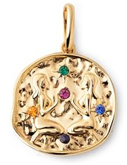 SINGULARU - Charm Organic Colors Zodiaco. Pendentif en laiton avec finition plaquée or 18 Kt. Combinable avec collier.