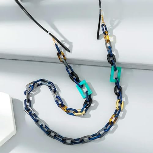 OMEVU Colorido acrílico Mezclado Colgante Cuello Gafas Cuerda Gafas Cadena geométrica Anti-Pérdida Gafas de Sol Soporte de Cadenas