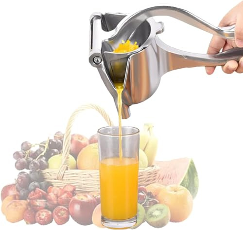 Manuelle Edelstahl-Entsafter, Zitronenpresse, manuelle Entsafter, Obstpresse, Fruchtsaftpresse, Handpresse, Zitruspresse, abnehmbare, robuste Zitruspresse, Extraktorwerkzeug für die meisten Früchte