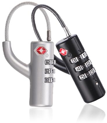 Maizoon Lucchetto a combinazione approvato TSA 3 digitale da viaggio per scuola per bagagli Backpak borsa valigia bagagli sicurezza durevole elegante compatto nero e argento confezione da 2