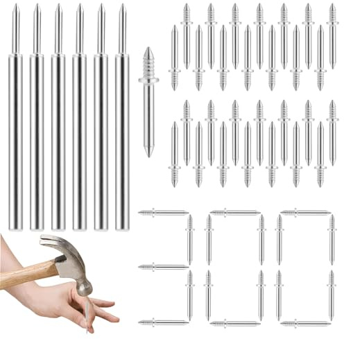Faankiton 300PCS Clous sans Couture à Double Tête pour Plinthes, Clou à Double Tête pour Plinthes sans Traces, Vis de Sécurité Invisibles, Clous en Corne de Mouton pour Fil de Plinthe Sans Soudure