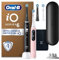 Oral-B iO Series 6 Plus Edition Doppelpack Elektrische Zahnbürste/Electric Toothbrush, PLUS 4 Aufsteckbürsten, 5 Putzmodi für Zahnpflege, Reiseetui, Designed by Braun, Black Lava/Pink Sand