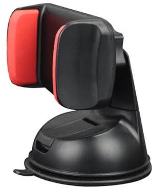 CGEAMDY Soporte para Teléfono Coche con Base Ventosa, Soporte para Teléfono Coche con Base Ventosa Ajustable 360 Grados, Soporte para Teléfono con Ventosa Silicona Rotación 360 Grados(Negro Rojo)