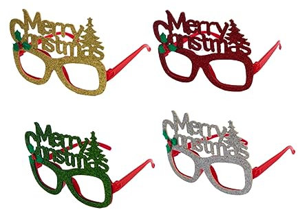 CBPNEISEK 4 stücke Weihnachten Party Brille Party Brillen Weihnachten Lustige Brillen Party Brillen Rahmen/180