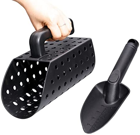 Metal Detector Sand Scoop 1/2 Gallon Medium Size Metal Detecting Sand Scoop and Shovel Set ABS Construction for Beach, Metal Detecting, Garden and Treasure Finding