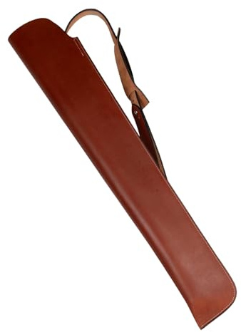 Hulara Western-Gewehrscheide aus Leder für Pferdesattel mit verstellbarem Schultergurt, Gewehrkoffer aus Leder, Unterhebelrepetierer-Gewehrholster.