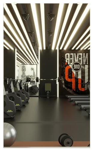 Tempered Home Gym Mirror 60x36 - 1/4 Thick Body Large Wall Mirror Full Length for Bedroom, Garage, Bathroom - Frameless, HD Ultra Clear 60x36