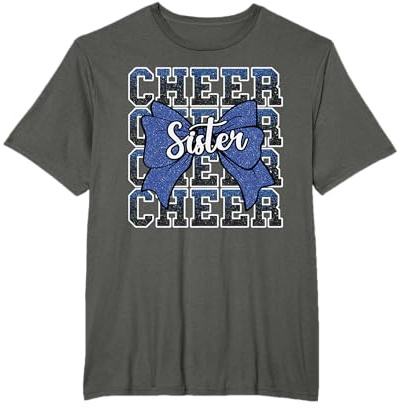 Cheer Sister Bow Sport Cheerleader Cheerleading Blau T-Shirt