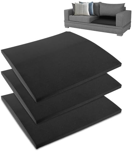 GUIJZSLTRG 3 Pack Couch Cushion Support for Sagging Seat, 50×50cm Versatile Sofa Repair Foam, Furniture Seat Support, Couch Sofa Seats Cushion Sag Repair Sponge Saver for Home Loveseat Chair(black)
