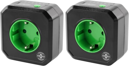 ANSMANN Timer Steckdose -Schaltbare, kompakte Energiespar Steckdose mit Countdown Timer für innen, Weihnachtsdeko, kein Standby Verbrauch, schwarz, 2500W (Packung mit 2)