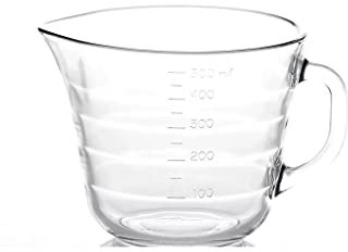 CHFYIJYHM Taza medidora graduada de Gran Capacidad, Taza de Leche for Desayuno for niños, Vaso de Agua Apto for microondas Resistente al Calor de Vidrio Templado