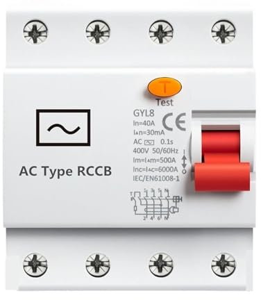 SSDXFJZR Disjoncteur différentiel triphasé + N, disjoncteur électromagnétique RCD 25 A, 40 A, 63 A, 1 pièce(100mA,4P 63A)
