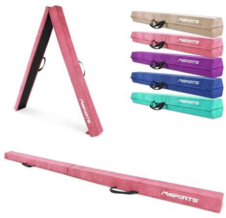 MSPORTS Schwebebalken Premium faltbar 15 × 6 cm – 240 / 270 / 300 cm Balance-Beam aus EVA, Klappbar & Rutschfest – Gymnastik- & Turnbalken für Kinder & Erwachsene – 5 Farben