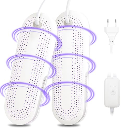 Pengrity Asciuga Scarpe Elettrico, Asciuga Scarpe da calcio, asciugascarpe per scarpe da Calcio Igienizzante, Spegnimento Auto 4/8/12 Ore Per Scarpe da Calcio Scarponi da Sci Calzini Cappelli