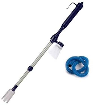 Veemoon Aspirador Eléctrico Ajustable para Peceras Limpiador de y Sifón para Cambio de Agua Adecuado para Acuarios Profundidad Incluye Dos de Succión y Flujo de Color Azul Profundo
