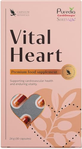 Carnium Botanicals Vital Heart, 30 cápsulas | Coenzima Q10, Aceite de Espino Amarillo, Omega 7, Vitamina B1, Apoyo para la Energía y Reducción del Cansancio
