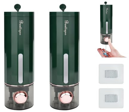 Anlising Dispenser di Sapone Manuale Singola Testa, 2PCS Senza Trapano Dispenser Sapone Doccia 450ML, Dispenser Manuale di Sapone e Shampoo Doccia, Dispenser Doccia Muro Senza Fori,per Shampoo,Liquido