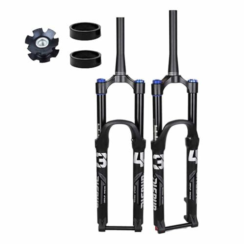 Fourche VTT À Air 26 27,5 29 Fourche À Suspension De Montagne 1-1/8 VTT Fourche Avant À Droites/conique Voyage 160mm Frein À Disque Axe Traversant 15*110mm Réglage Du Rebond(39.8-Black,29)