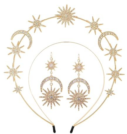 Multifunktionella barocker dubbla lager strass hårklämma och örhängen set legeringstextur för formella evenemang och vardagskläder barock hårklämma örhängen set, One Size, enligt beskrivningen, enligt