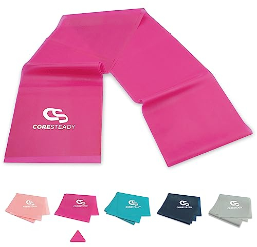 Coresteady Elastici Fitness - 5 Livelli di Resistenza per Elastico Fitness - Fasce Fisioterapia e Yoga - Palestra per Forza con Guida Gratuita