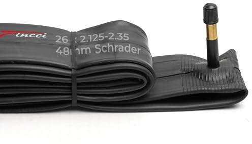 Fincci 26 x 2,125 2,35 Pollici 48mm Schrader Valvola Interna Camera d'Aria per Strada MTB Montagna Ibrida Bici Bicicletta