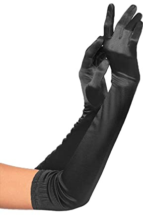 KQueenStar Long Satin Gloves - 1920s Accessories Elbow Gloves Fancy Dress Stretch Elbow Length for Women Ladies Costume Evening Opera Bridal Party Wedding Prom