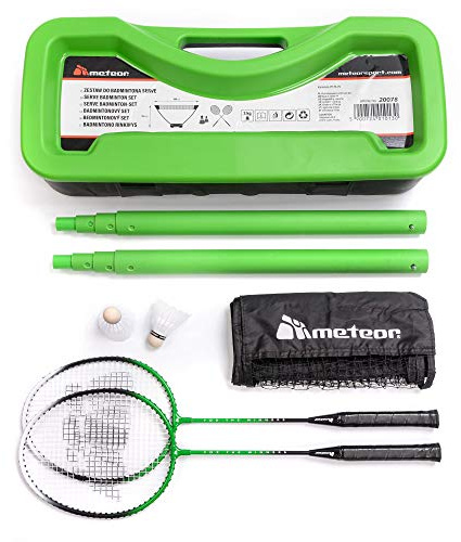 'Badminton Set 2 Schläger 2 Shuttercocks Net Fun Family Play SERVE (Serve mynta)