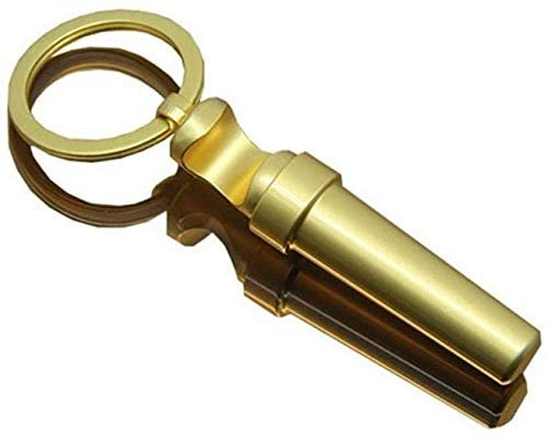TSTSM Abrebotellas Mini Vino Cerveza Abrelatas Sacacorchos de Madera Herramientas de Cocina Aleación de Zinc Multifuncional 3 en 1 Abrebotellas Llavero Portátil al Aire Libre -Golden