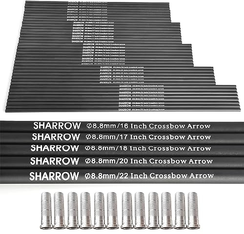 HNZMDY Bogenschießen Armbrust Bolzen Armbrust Pfeil Schaft mit Aluminiumeinsatz 16/17/18/20/22 Zoll Armbrustpfeile Carbonpfeil Schaft für die Armbrust Jagd (24pcs, 20zoll)