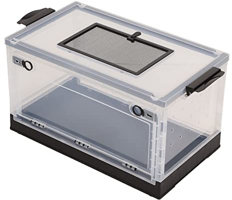 Hamsterkäfig, 310x320x550mm Transparenter ABS Hamster Käfig Hamster Cage mit Vordertür-Design für Goldhamster, Rutin-Huhn(Schwarz)