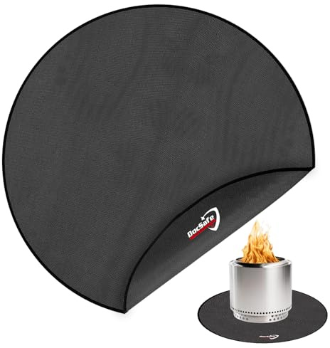 DocSafe Untergrillmatte, 106.7 cm, runde Feuerschalenmatte, 4 Schichten, feuerfeste Matte, Grillpads schützen für Deck, Terrasse, Außenholz, Raucher, wiederverwendbar, ölfest und wasserdicht bei