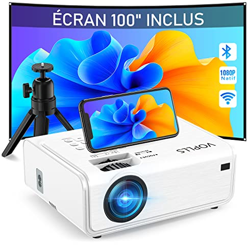 [6D/4P Electric Keystone] Proyector 5G WiFi Bluetooth 18000 Lumens 4K Soporte, VOPLLS Proyector Full HD 1080P Nativo con Zoom 50%, Videoproyector Cine en Casa para Teléfono/HDMI/USB/TV Box
