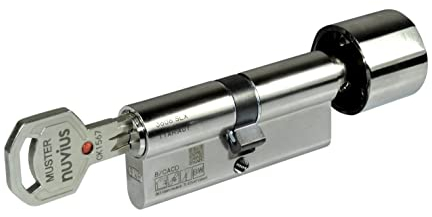 BKS Sicherheits Türzylinder Profilzylinder Nuvius SLX Serie 36 mit Sicherungskarte (Knaufzylinder A=40, B(Knauf)=45)