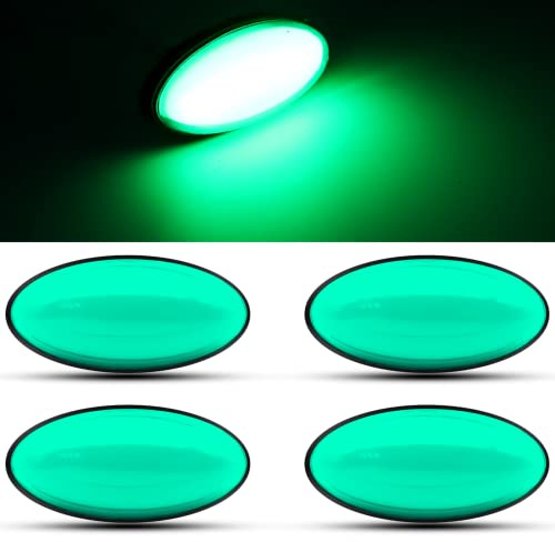 NWpangu 4PCS Feux Latéraux de LED pour Remorque, 12V 24V LED Arrière Avant Feu de Position pour Camion Caravane Camping Car Van Tracteu (Vert)