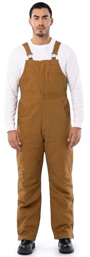 Wrangler Riggs Workwear Men's Insulated Duck Bibs, Duck Brown, Large