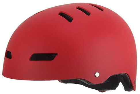 Kinder Fahrradhelm AERO – Fahrrad Halbschalenhelm für Kinder, ABS-Schale, robuster Kinderhelm für Radfahren, Skateboarden und Reiten, Rot matt, Größe S, 50 – 56 cm