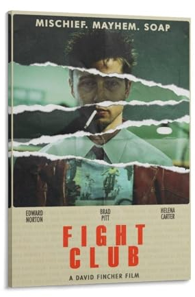 DAGUYS Fight Club Klassisches Vintage-Filmposter, 10 Wandkunst, Poster, Heimdekoration, Bild, Leinwand, Gemälde, Poster, 60 x 90 cm
