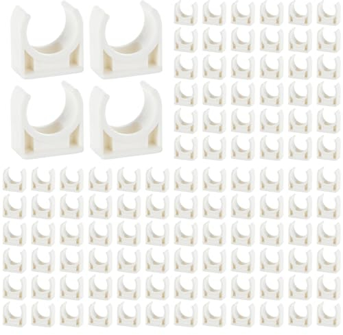 RHBLME U-förmige PVC-Wasserrohrschellen, 16 mm, Rohrschellen, Rohrhalter, PEX-Rohrschellen, PVC-Wasserrohrstützbügel, U-Haken, Kunststoff-Rohrschellen, Werkzeuge, 200 Stück