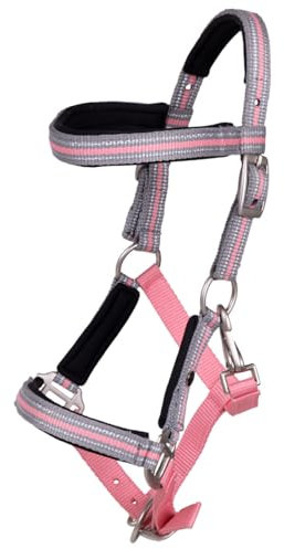 QHP Fohlenhalfter Flore mit Stirnband (Flamingo pink, Pony)