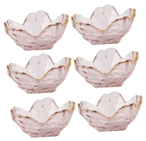 DECHOUS Set Di Stoviglie in Cristallo Di 6 Pezzi Ciotole Per Frutta in Stile Giapponese Piatti Da Dessert Decorativi Per Banchetti Nuziali