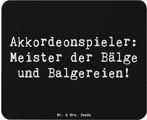Mr. & Mrs. Panda Mauspad Spruch Akkordeonmeister - Geschenk, Einzigartiges Mauspad, Musiker, Akkordeonspieler, PC Zubehör, Geschenk Musiker,