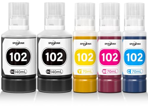 Tinte 102 Multipack kompatibel für Epson ET-2850 ET-4750 ET-4850 ET-2750 ET-2856 ET-3850 ET-4856 ET-15000 ET-3750 ET-2700 ET-3700 ET-2751 ET-2756 ET-2851 Drucker (2Schwarz, C, M, Gelb)