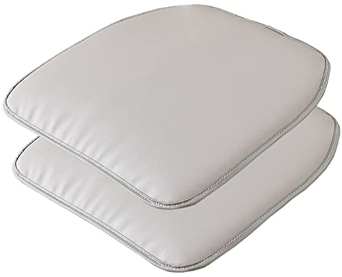 LinFortune Stuhlkissen Leder Küchenstuhlkissen Form Sitzkissen und Esszimmerstuhlpolster 43 x 40 cm rutschfeste Gummirückseite 1/2/4 Packungen (Farbe: Grau 3 Größe: 2er Set)