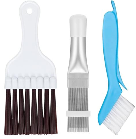 Lot de 3 Peigne D'Aileron de Condensateur de Climatiseur,Climatiseur Peigne,pour Sèche-Linge,Peigne à Lamelles,Brosse Nettoyage Palme,Lamelles Refroidissement,Kit Nettoyage