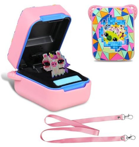 BOVKE Custodia di Copertura in Silicone per Giocattolo Interattivo Bitzee Magicals con 20 Caratteri All'interno, Manica della Pelle Bitzee per Giocattoli di Animali Elettronici Virtuali Bitzee, Rosa