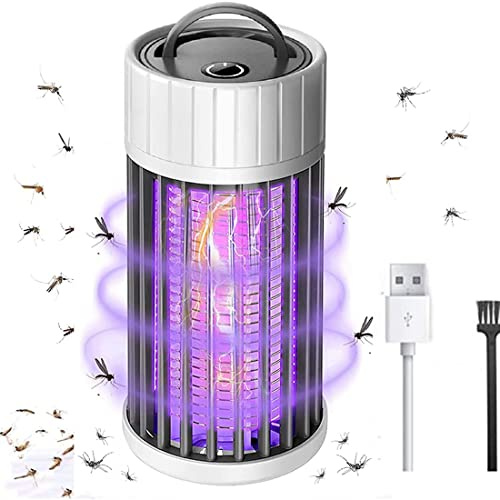 Jolsaawie Lampada per Zanzare, Zapper Elettrico USB per Zanzara un Mosca un 360 ° UV, Luce Anti-Insetti Portatile per Interni Ed Esterni per Hotel con Camera da Letto