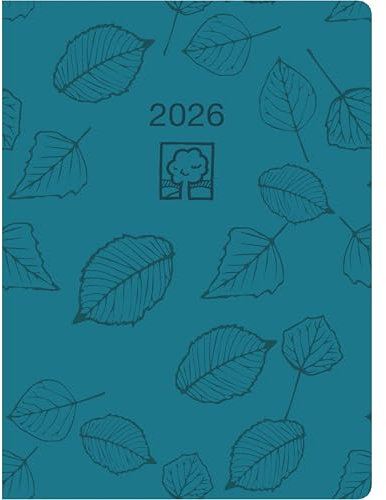 Zettler Taschenkalender 1T/1S türkis Blauer Engel 2026 – Timer 10 × 14 cm, 1 Tag pro Seite, Recyclingpapier, nachhaltig zertifiziert