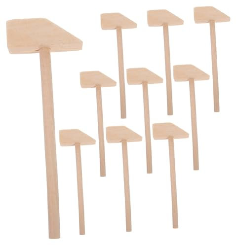 IMIKEYA 10pcs Mini Wooden Mallets for Boys and Girls Hammer Bench Toy Small Hammer Toys
